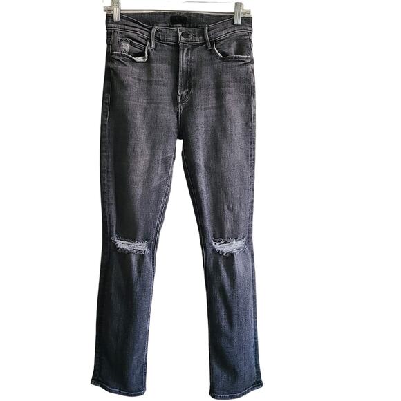 MOTHER The Mid‎ Rise Dazzler in Open Later Gray Busted Knee 1686-734 Women's 28 - Picture 2 of 16